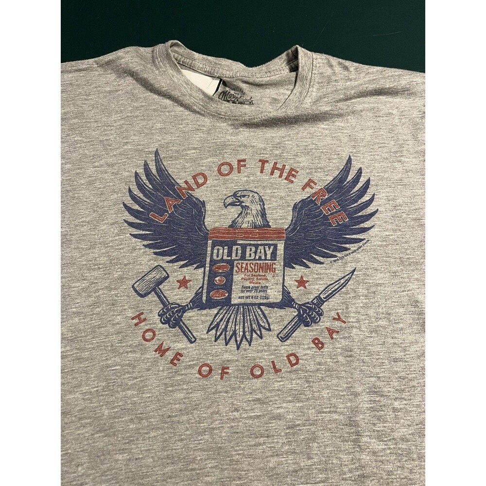 Maryland My Maryland Old Bay SS T-Shirt Tee XL Flag Eagle USA Patriotic Crabs